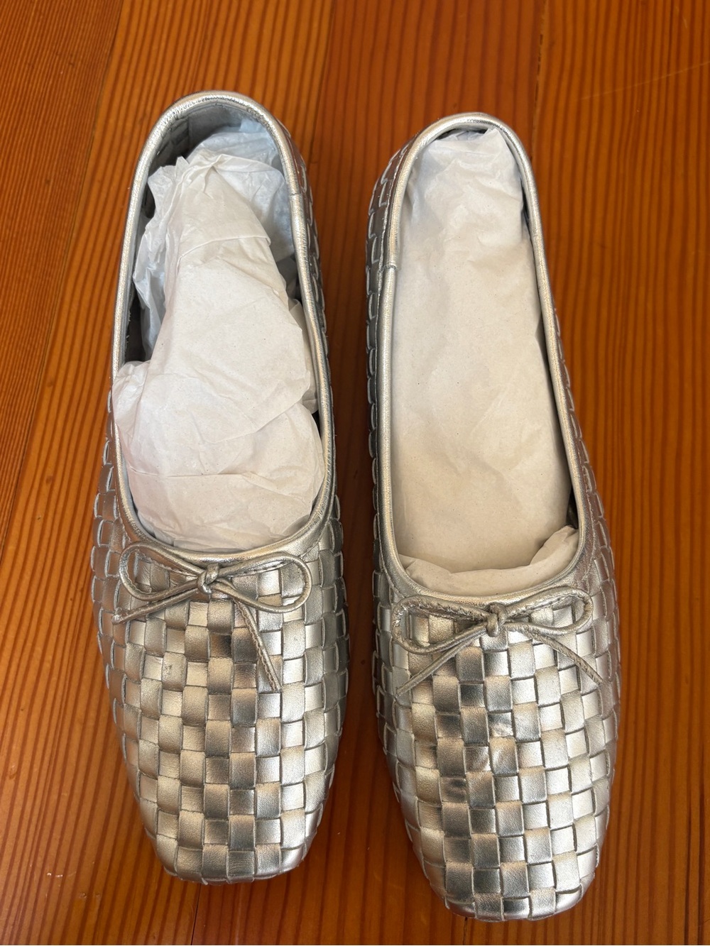NWT Freda Salvador Silver Jada Ballet Flats